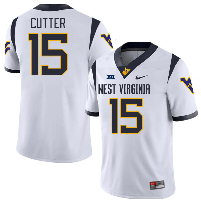 #15 Ben Cutter West Virginia Mountaineers College 2024 New Uniforms Football Jerseys Stitched Sale-White